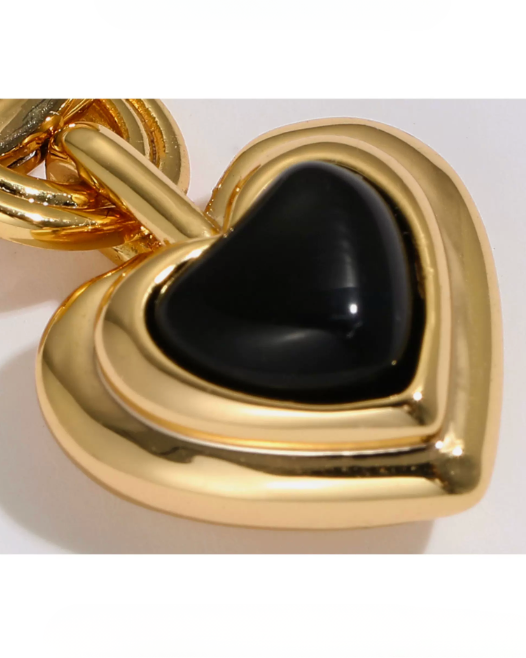 Black Heart Drop Earrings