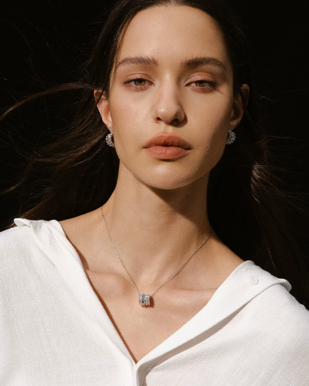 Twist Crystal Pendant Necklace