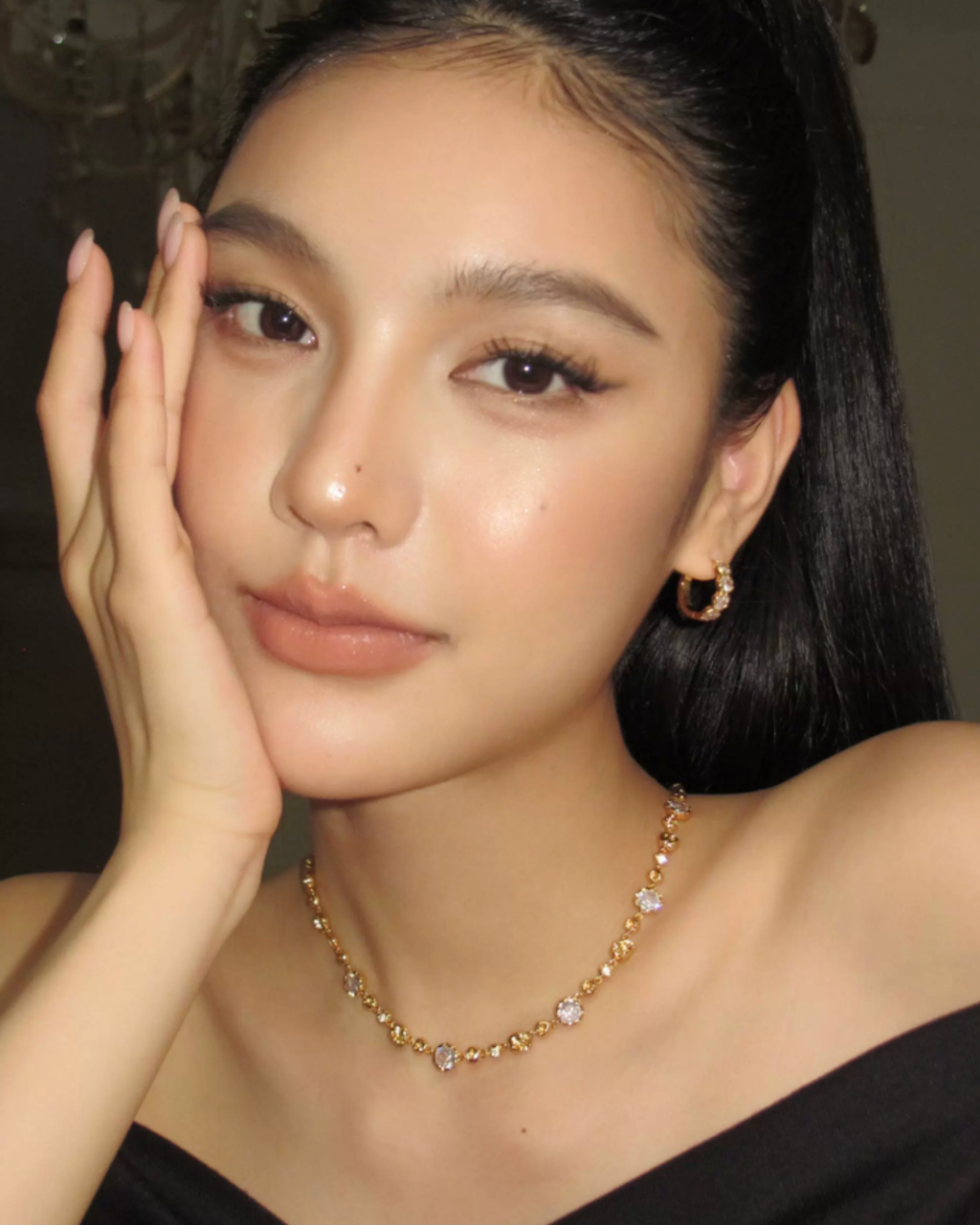 Trio Crystal Hoop Earrings