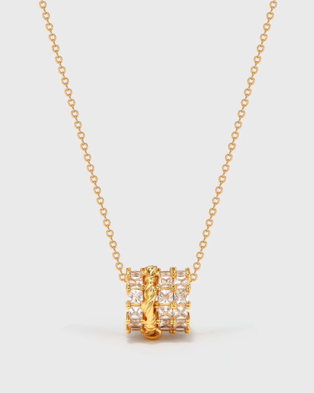 Twist Crystal Pendant Necklace