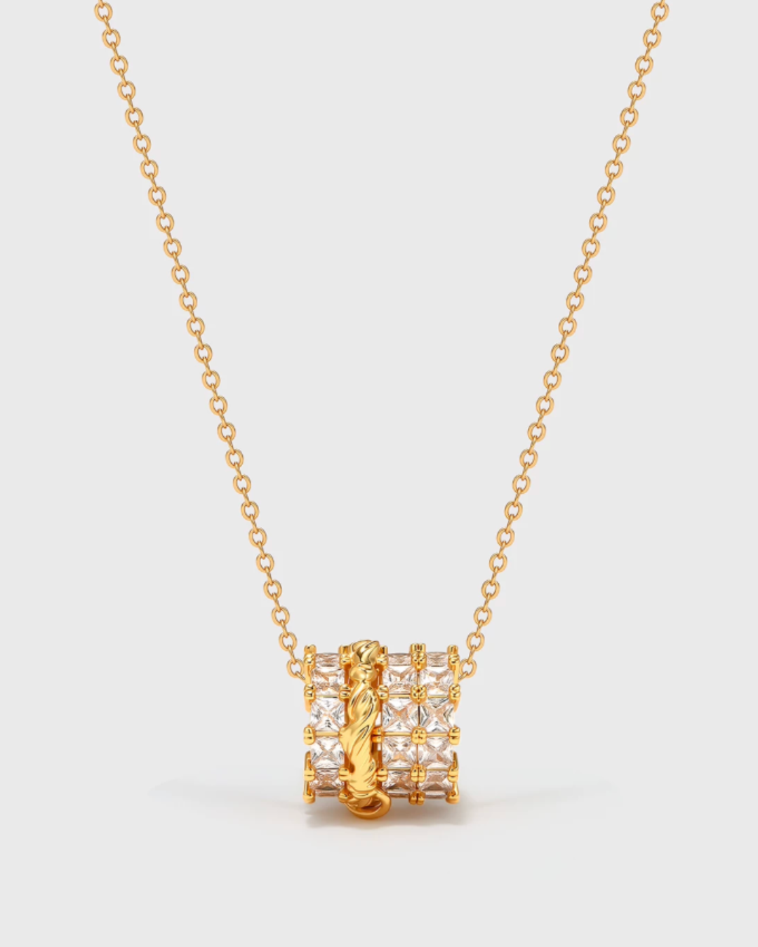 Lattice Pavé Pendant Necklace