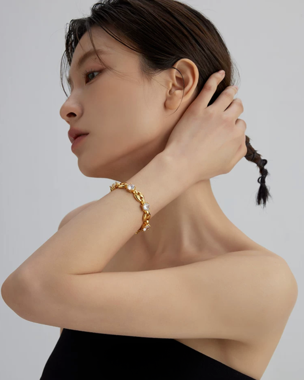 Braided Chain Zirconia Bracelet