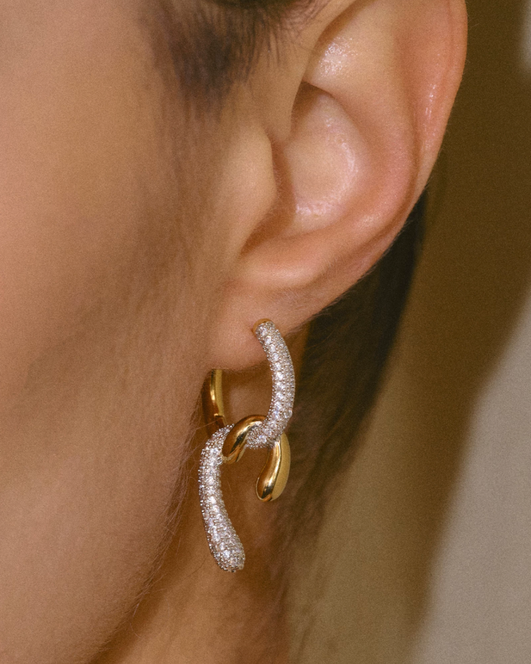 Twist Pavé Drop Earrings