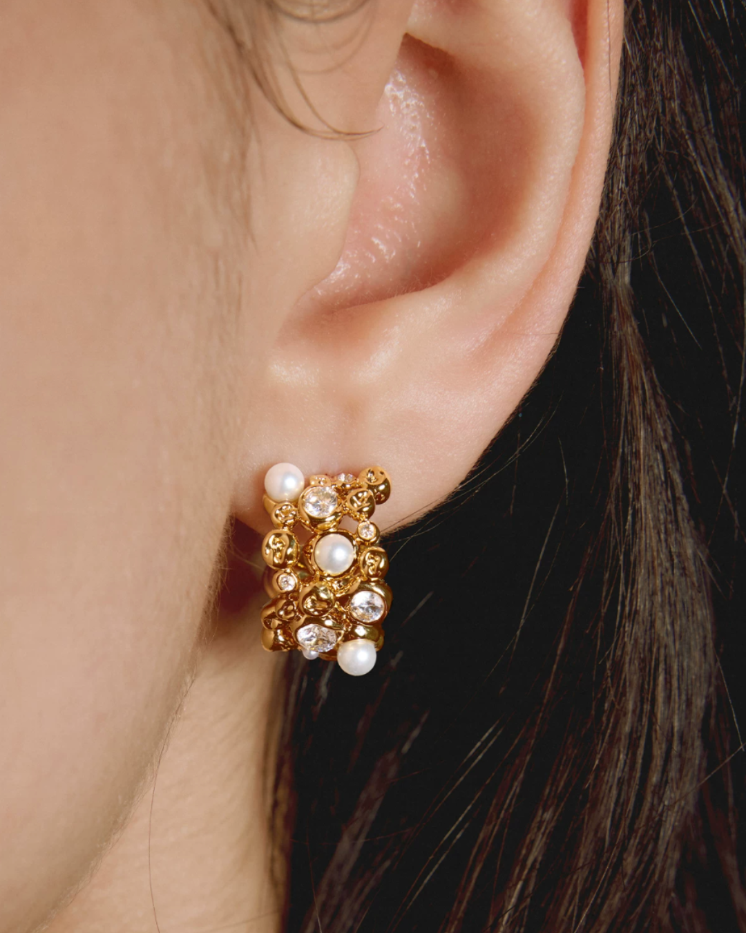 Pearl Mosaic Hoop Pierce