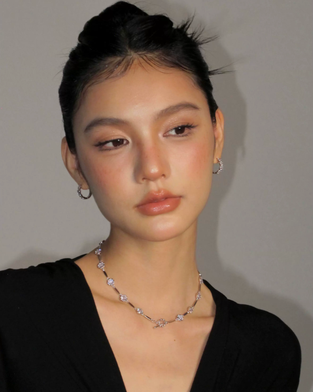 Trio Crystal Hoop Earrings