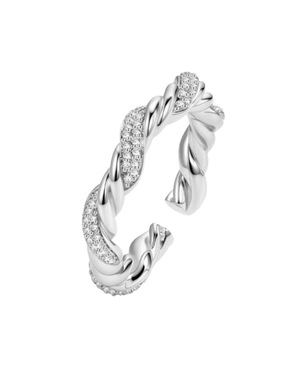 Twisted zirconia Open Ring