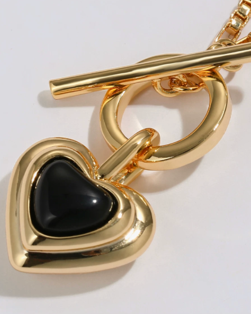 Black Heart Lock Necklace