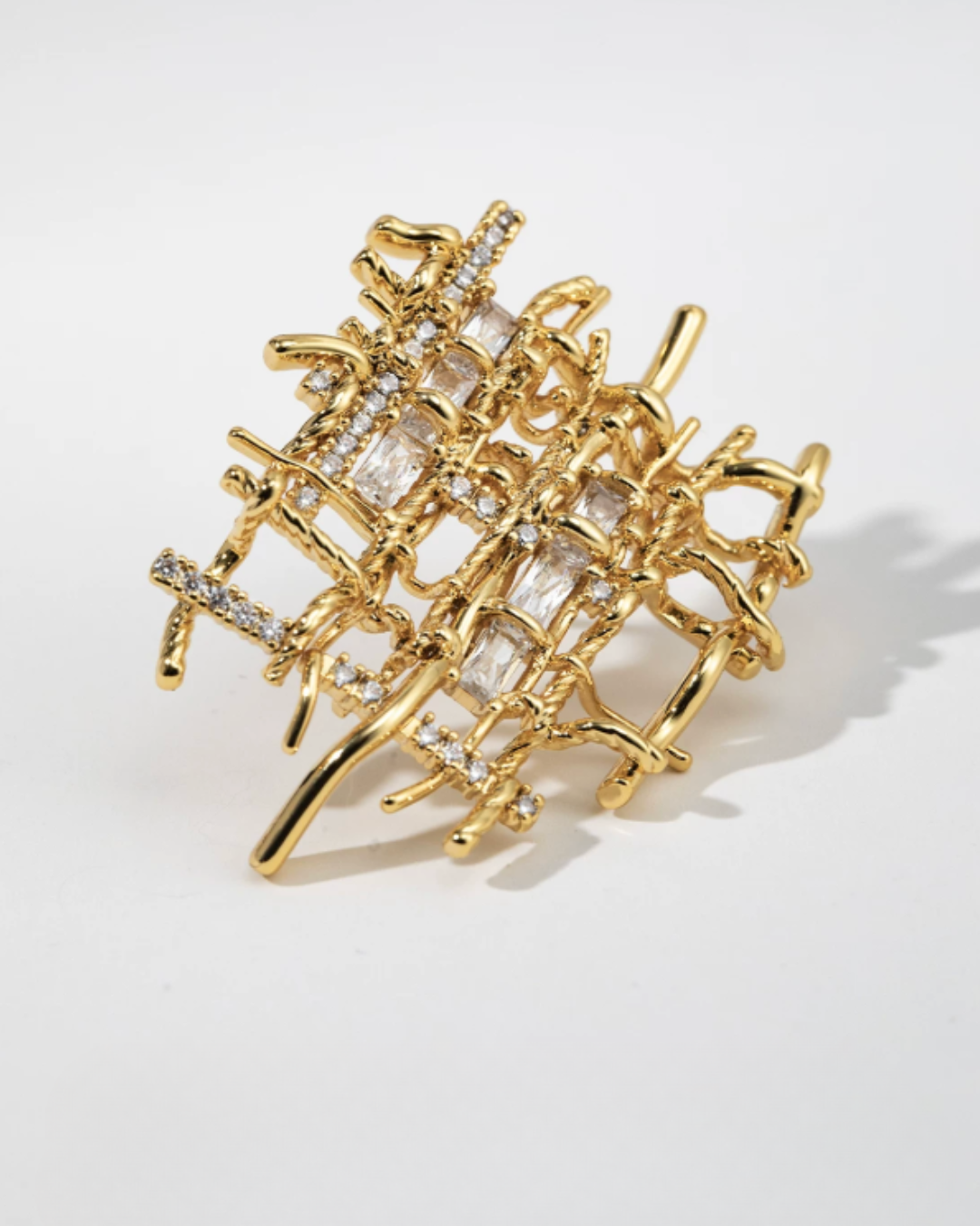 Linéa Weave Grid Pierced Earrings