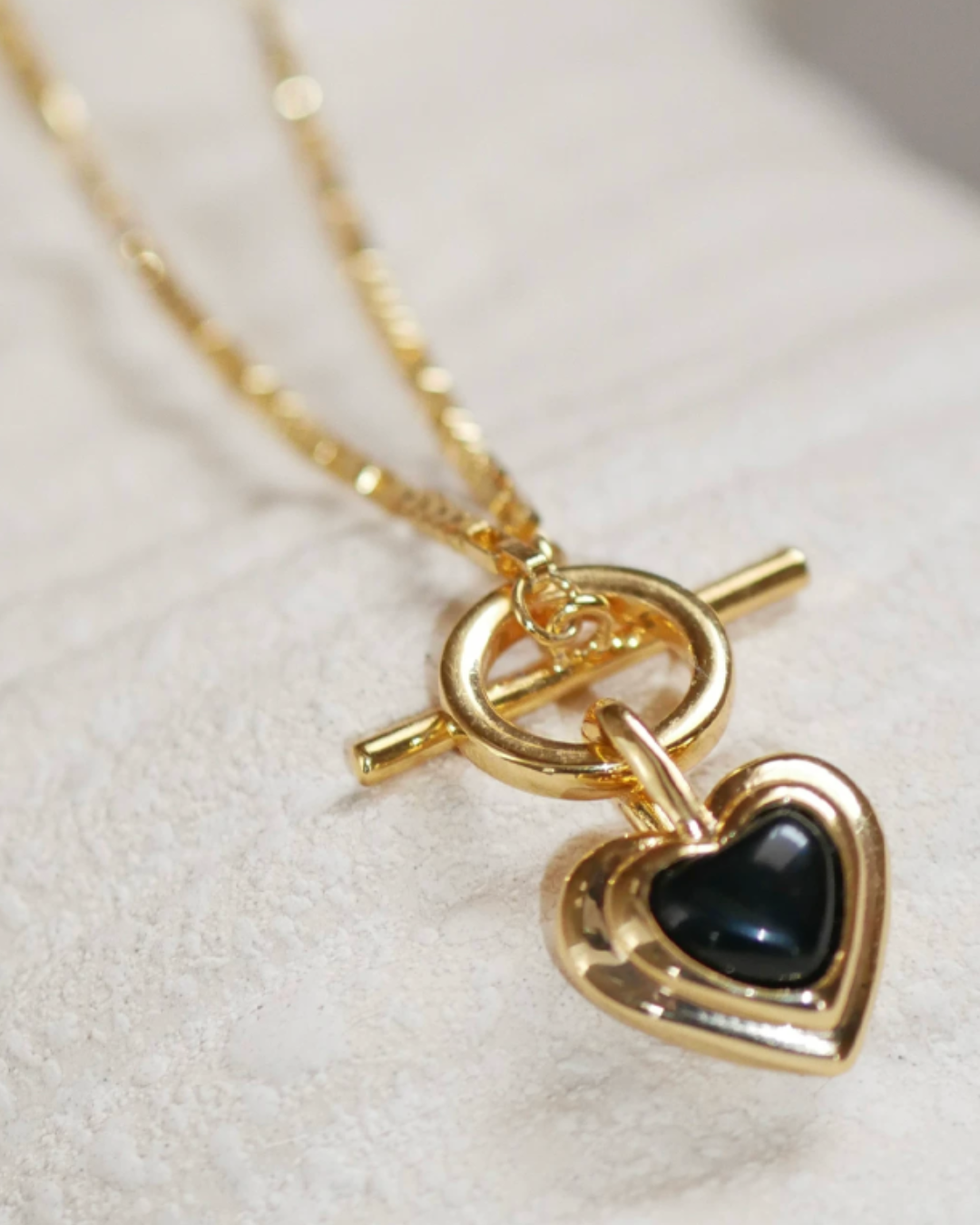 Black Heart Lock Necklace