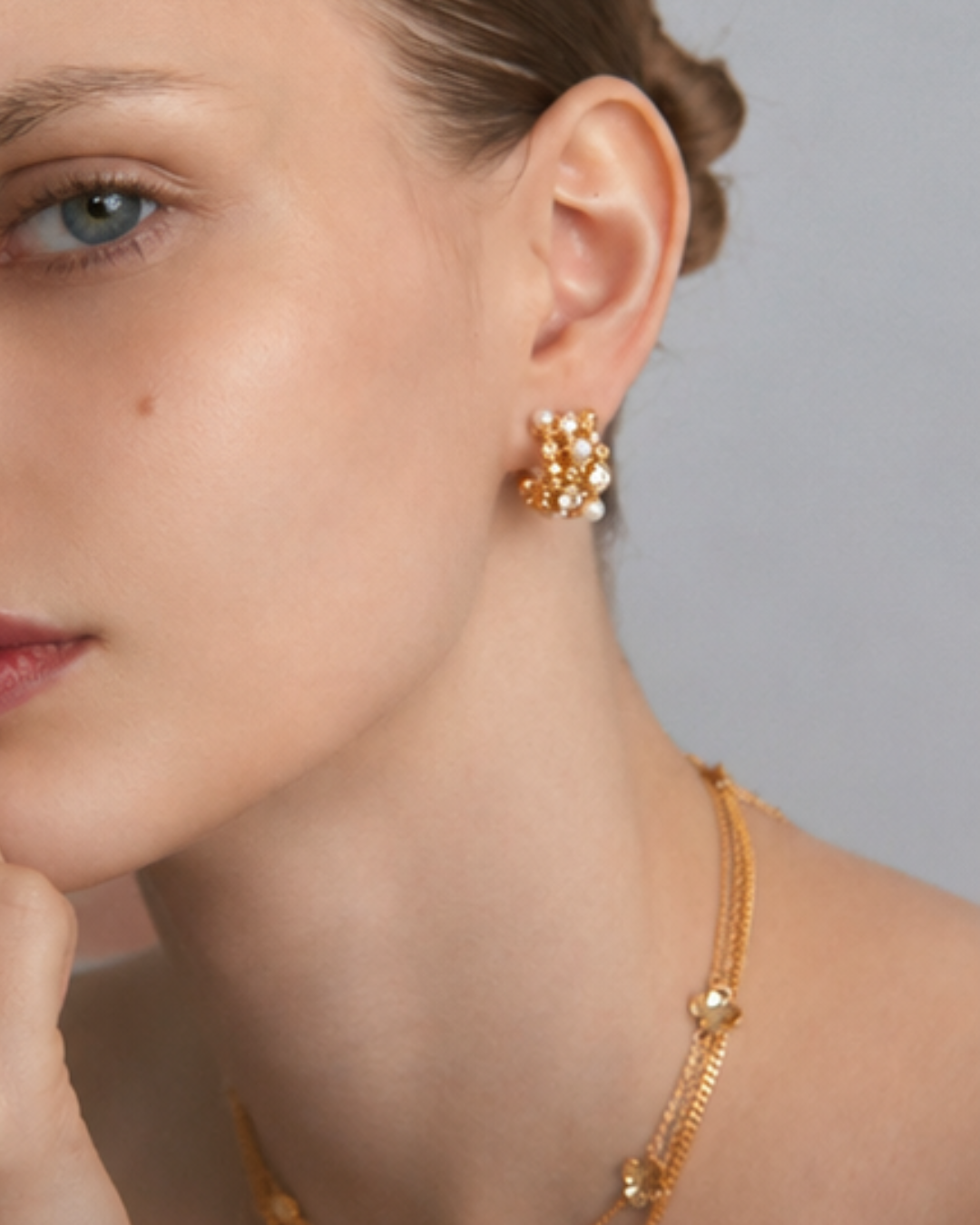 Pearl Mosaic Hoop Pierce