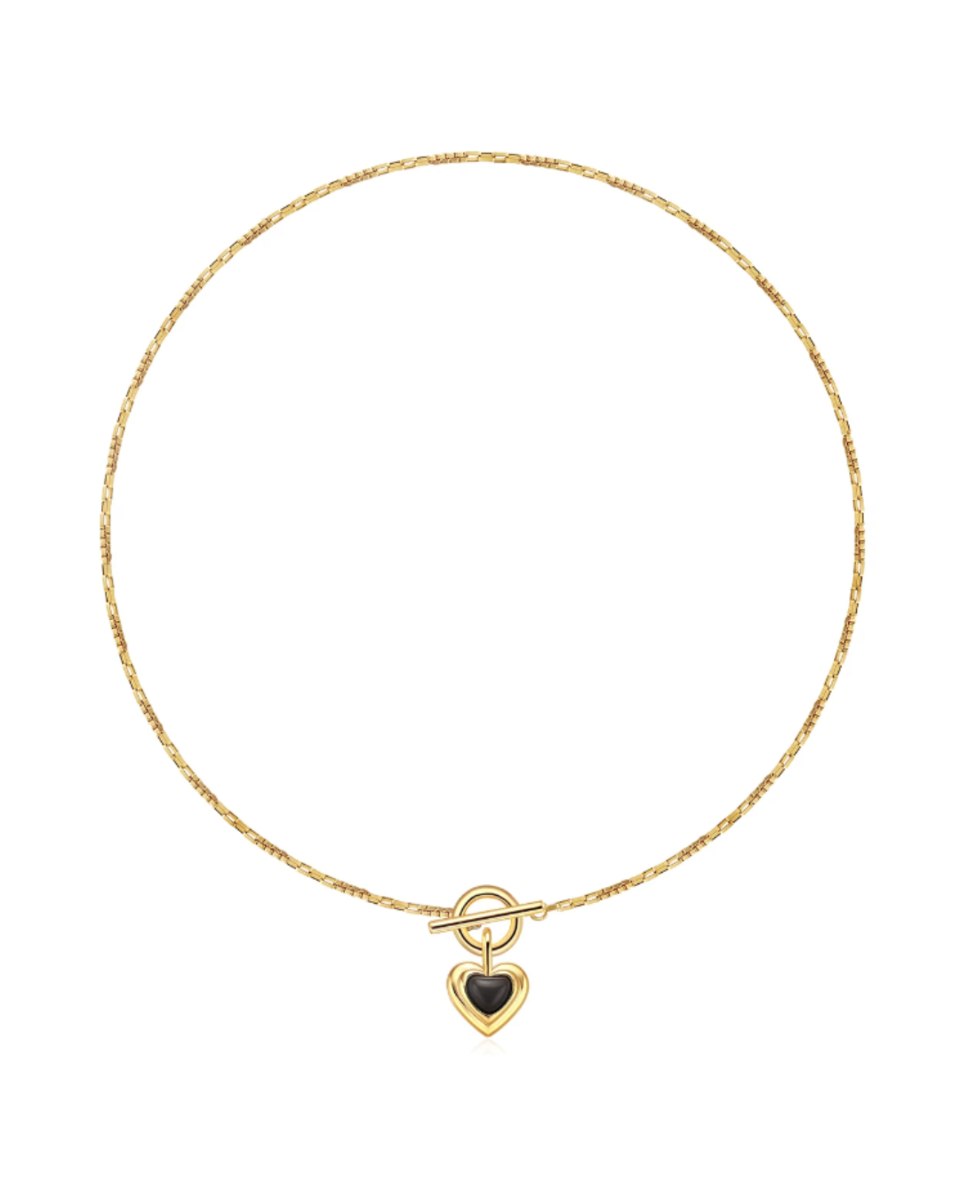 Black Heart Lock Necklace