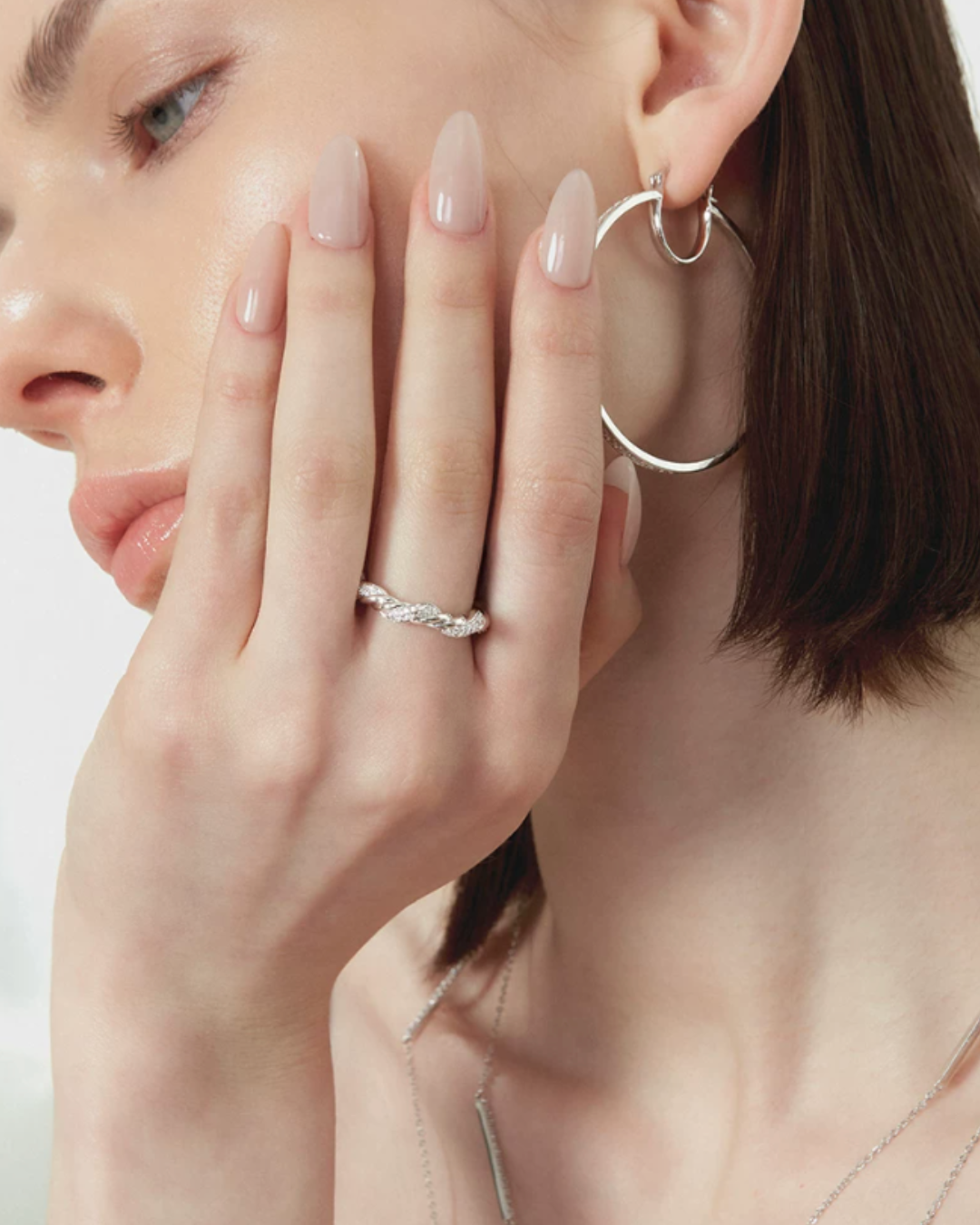 Twisted zirconia Open Ring
