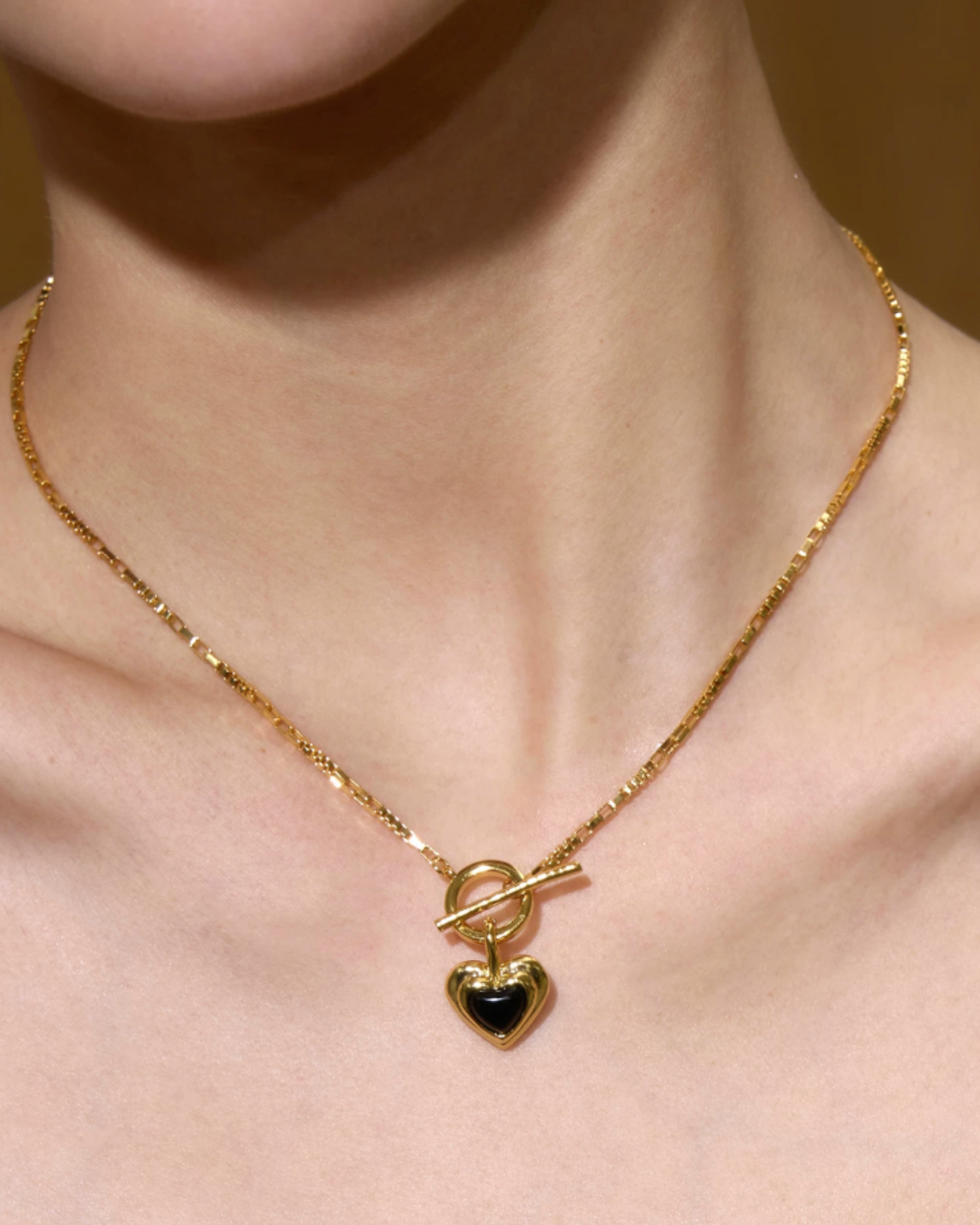 Black Heart Lock Necklace