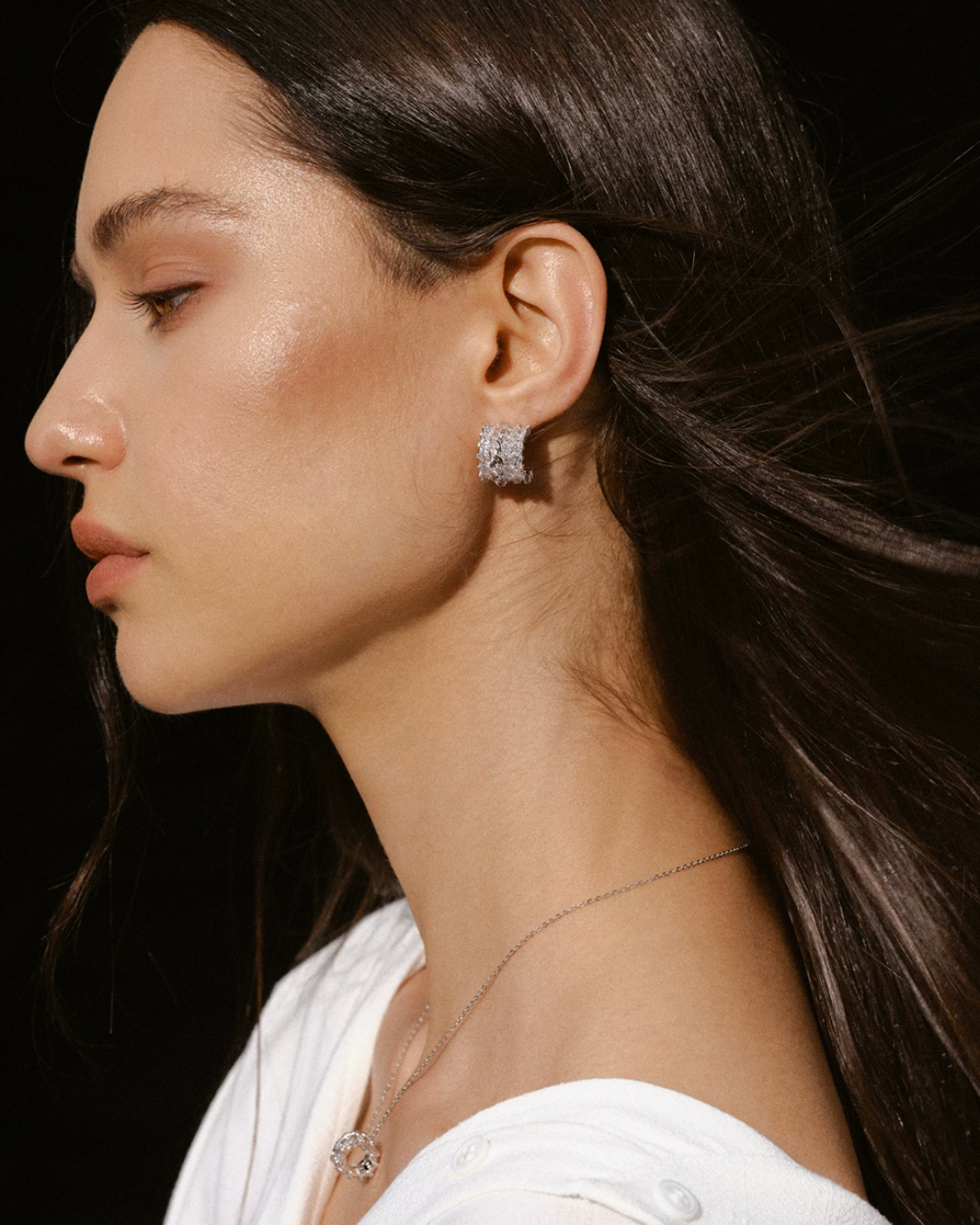 Twist Crystal Hoop Pierce