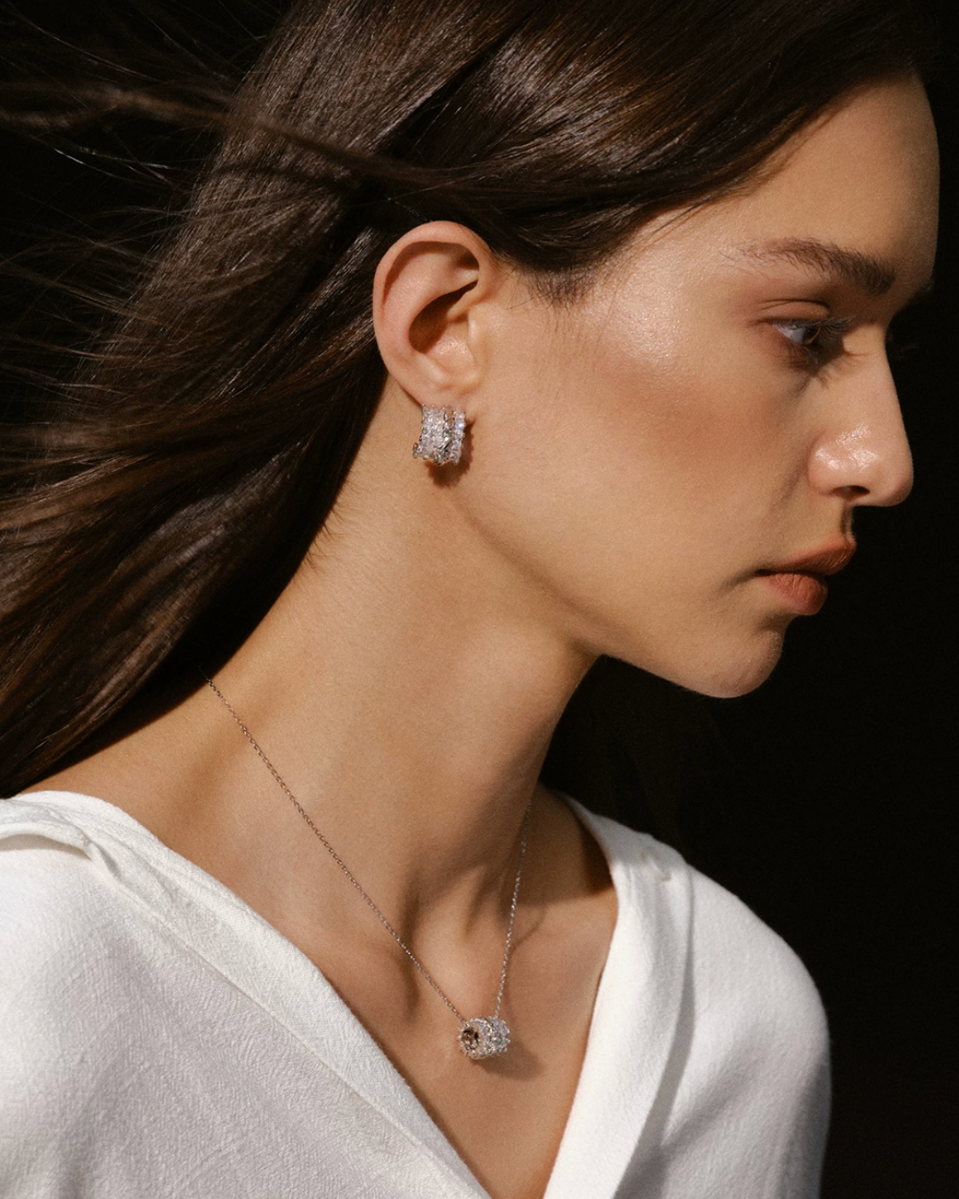 Twist Crystal Hoop Pierce